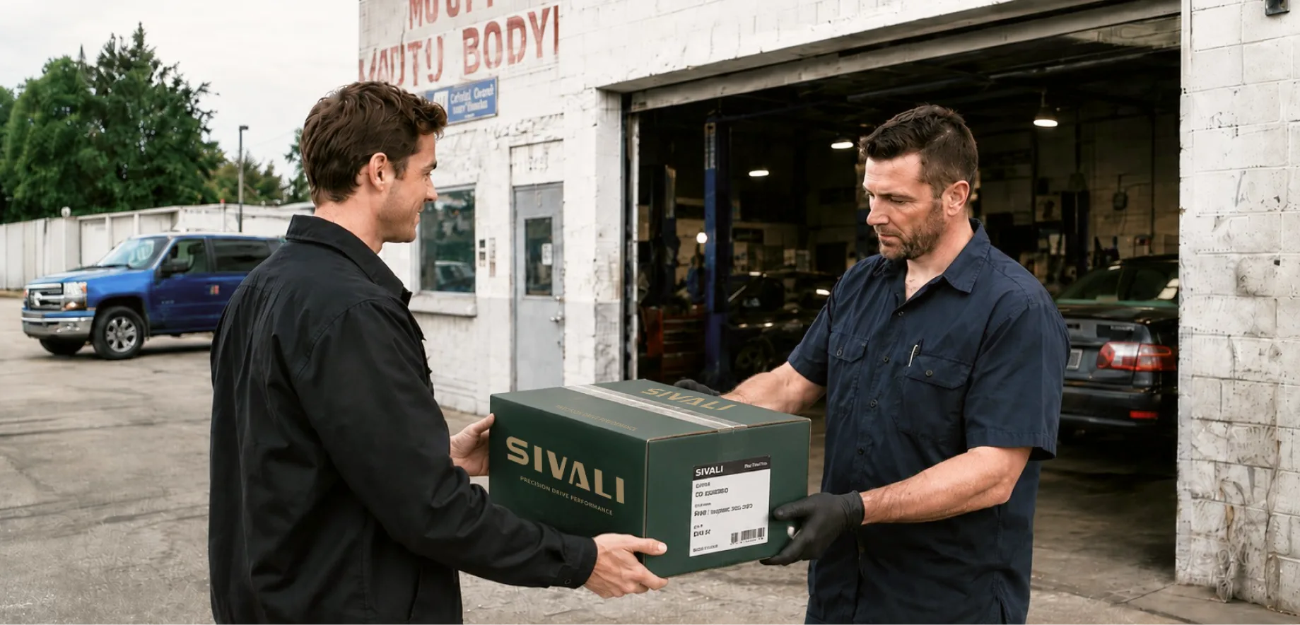 B2B parts handoff at auto shop