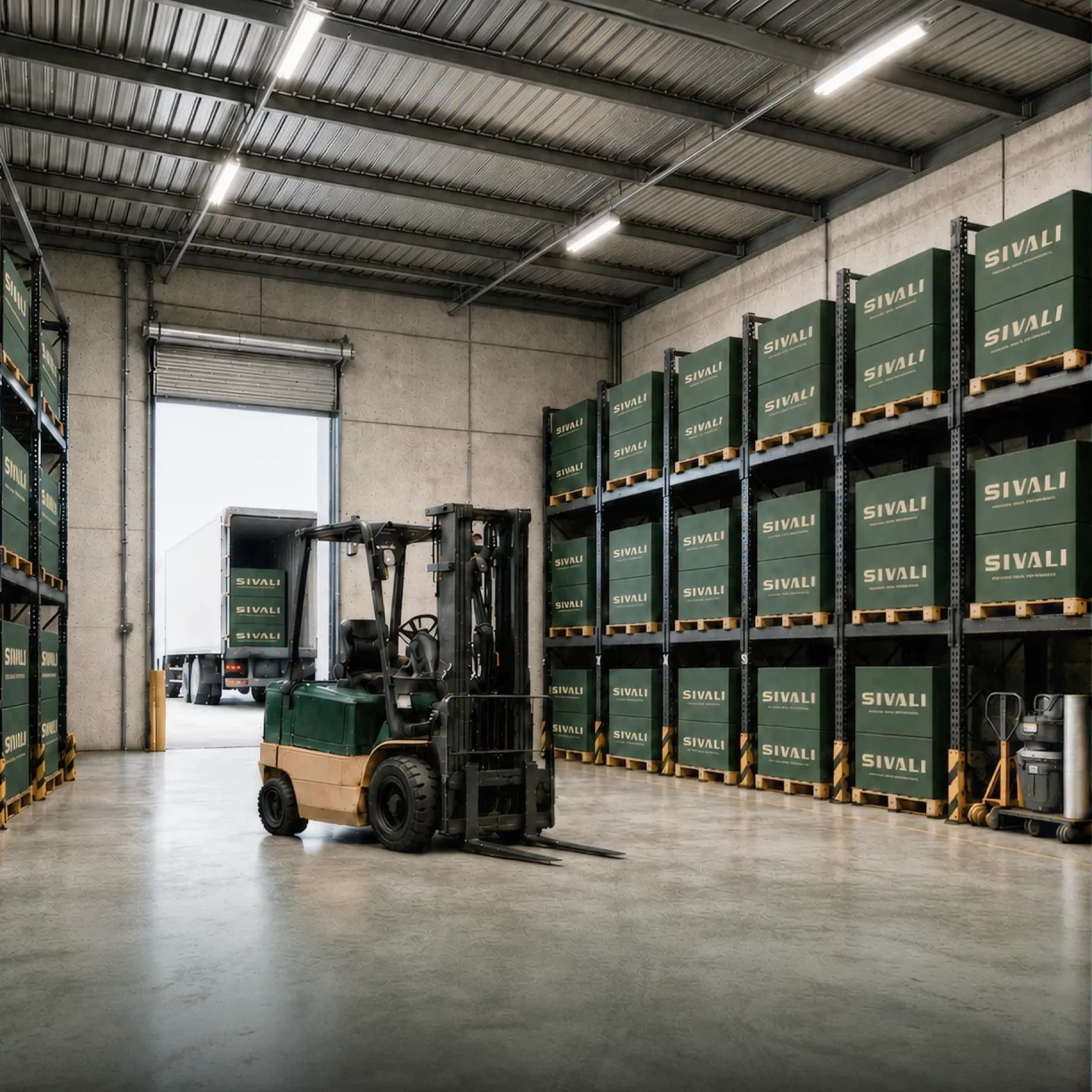Warehouse stocked with wholesale parts pallets